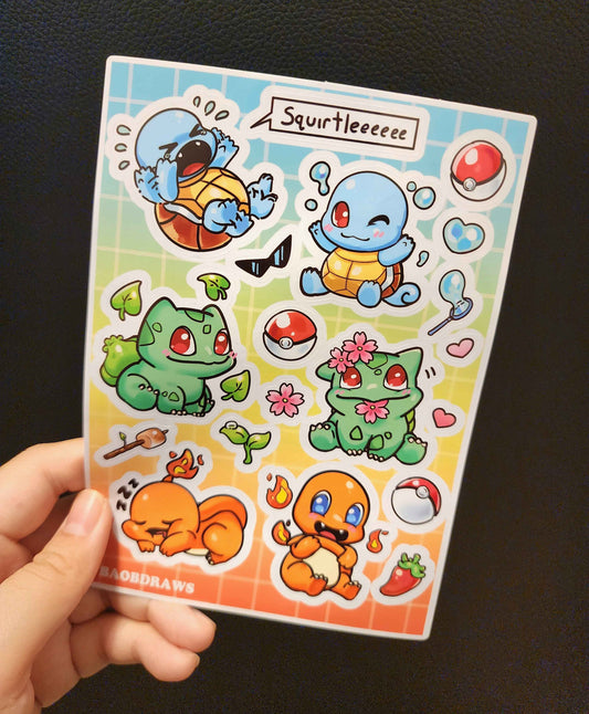 Gen 1 Starter Sticker Sheet