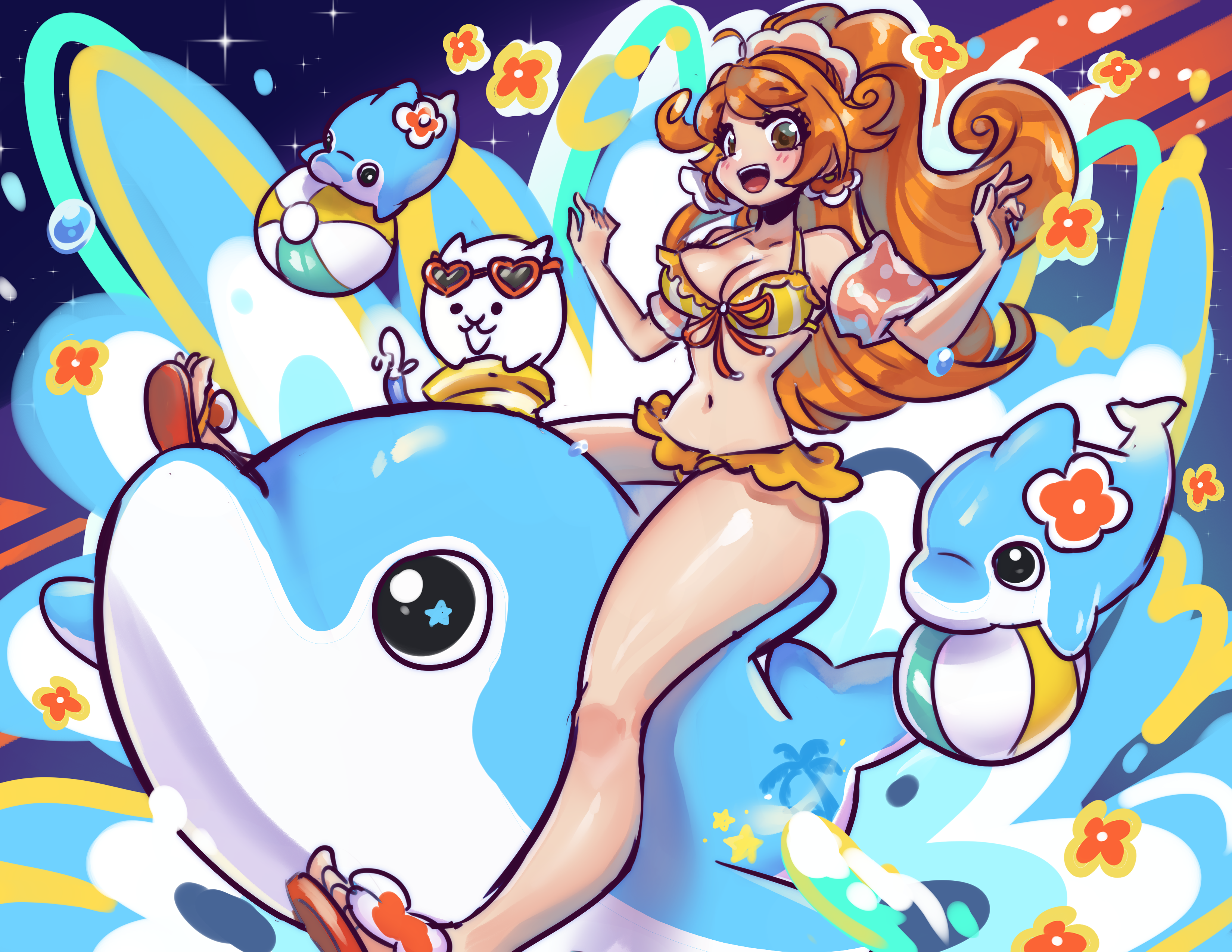 The Fighting Cats Summer Dolphin  (8.5'' x 11'')