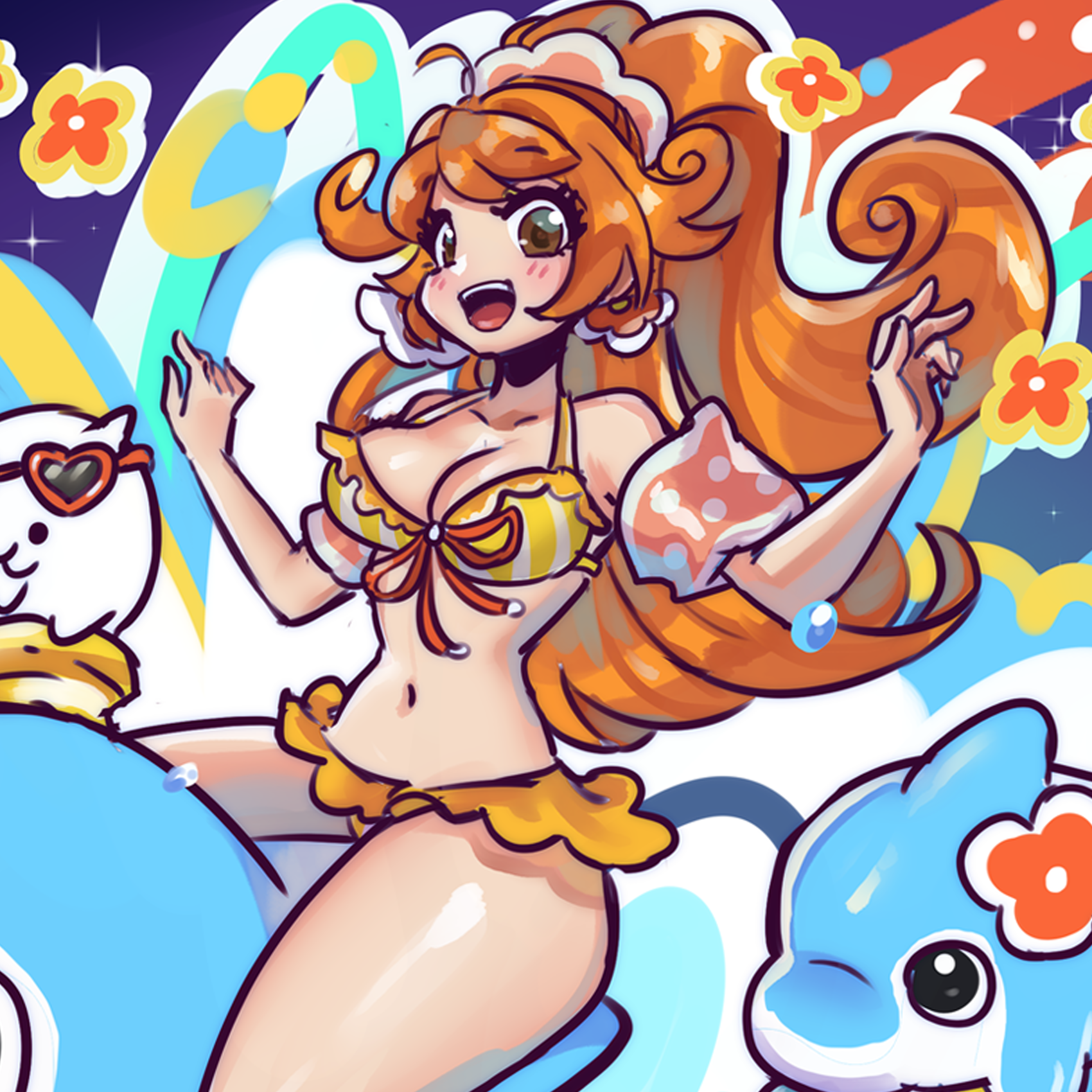 The Fighting Cats Summer Dolphin  (8.5'' x 11'')